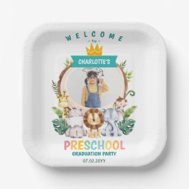 Dierlijke Kinder voorschoolse Afstuderen viering Papieren Bordje