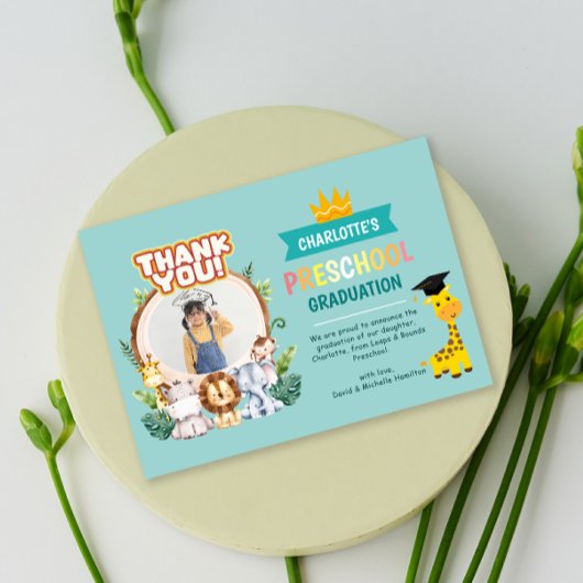 Dierlijke kleuterschool foto Afstuderen dank u kaa Kaart