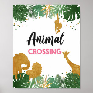 Dierlijke kruising Safari Dieren Girl Birthday Sig Poster