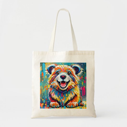 Dierlijke kunst met gewaagde, dynamische tote bag (Voorkant)