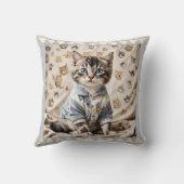 Dierlijke Kunst van een Grappige Knuffelkitten voo Kussen (Achterkant)