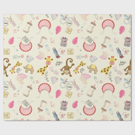 Dierlijke kweekartikelen voor Baby Cadeaupapier (Vlak)