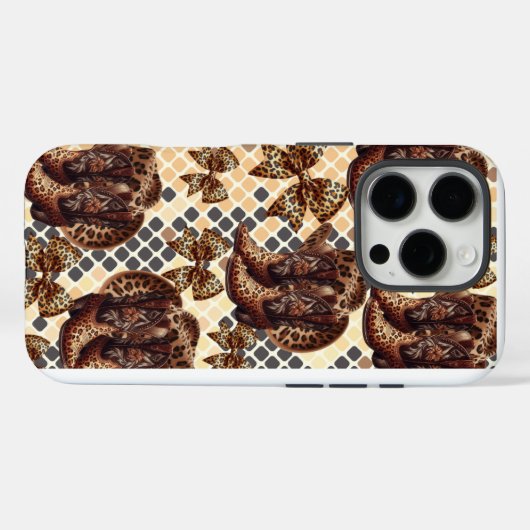 Dierlijke laarzen en strikken, cheetah iPhone hoes (Achterkant (horizontaal))