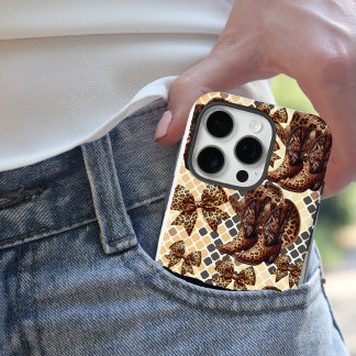 Dierlijke laarzen en strikken, cheetah iPhone hoes