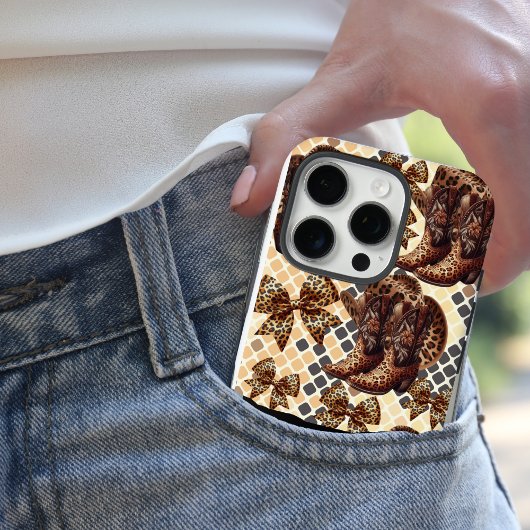 Dierlijke laarzen en strikken, cheetah iPhone hoes