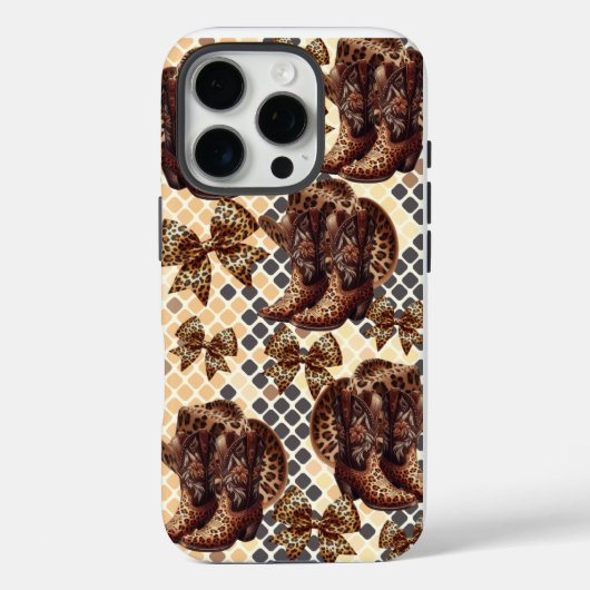 Dierlijke laarzen en strikken, cheetah iPhone hoes (Achterkant)