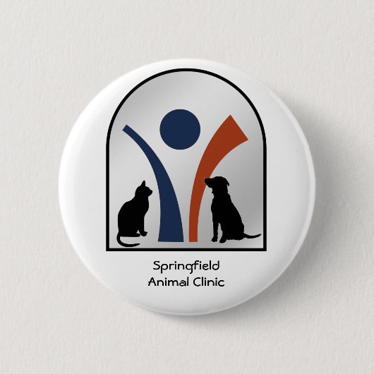 Dierlijke Logo met kat en hond Ronde Button 5,7 Cm (Voorkant)