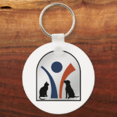 Dierlijke Logo met kat en hond Sleutelhanger (Voorkant)