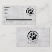 Dierlijke Logo met zwarte en witte poot Visitekaartje (Voorkant / Achterkant)