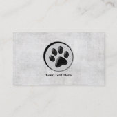 Dierlijke Logo met zwarte en witte poot Visitekaartje (Achterkant)