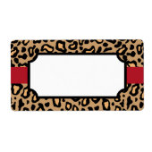 Dierlijke luipaard printlabels etiket (Voorkant)
