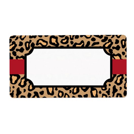 Dierlijke luipaard printlabels etiket (Voorkant)