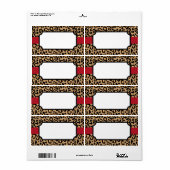Dierlijke luipaard printlabels etiket (Full Sheet)