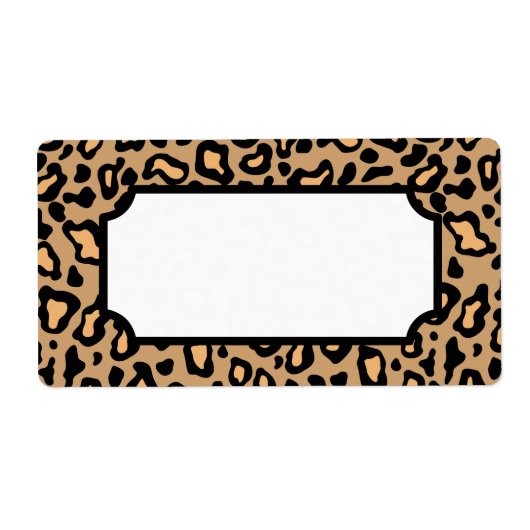 Dierlijke luipaard printlabels etiket (Voorkant)