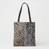Dierlijke luipaard zebra patroon Canvas tas (Voorkant)