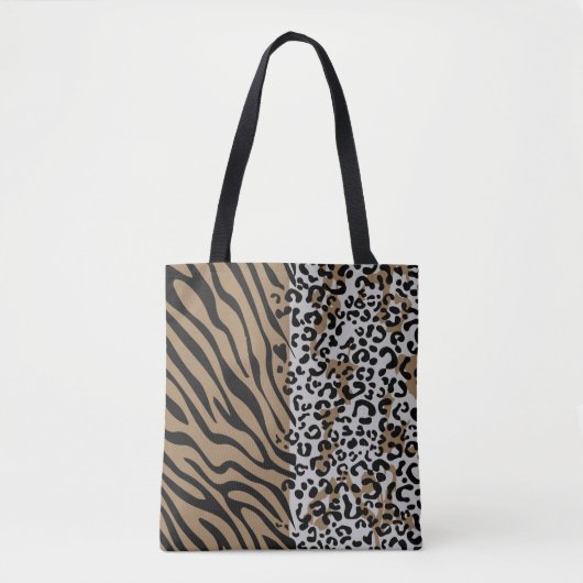 Dierlijke luipaard zebra patroon Canvas tas (Voorkant)