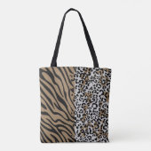 Dierlijke luipaard zebra patroon Canvas tas (Achterkant)