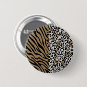 Dierlijke luipaard zebrapatroon Button (Voorkant /achterkant)