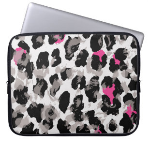Dierlijke, luipachtige textuur, achtergrondabstrac laptop sleeve