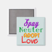 Dierlijke magneet spay onzijdig adopteren liefde (Voorkant / Achterkant)