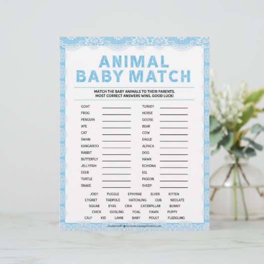 Dierlijke match [Luxe kant [blauw]] Briefhoofd (Staand voorkant)