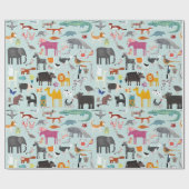 Dierlijke Menagerie Cadeaupapier (Vlak)