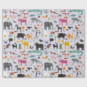 Dierlijke Menagerie Cadeaupapier (Vlak)