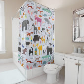Dierlijke Menagerie Douchegordijn (In situ)