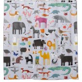 Dierlijke Menagerie Douchegordijn (Voorkant)