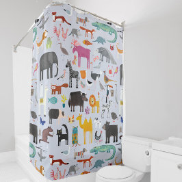 Dierlijke Menagerie Douchegordijn