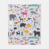 Dierlijke Menagerie Fleece Deken (Voorkant)