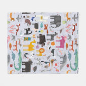 Dierlijke Menagerie Fleece Deken (Voorkant (Horizontaal))