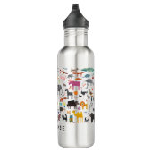 Dierlijke menagerie gepersonaliseerd waterfles  (Rechts)