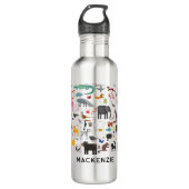 Dierlijke menagerie gepersonaliseerd waterfles  (Voorkant)