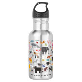 Dierlijke menagerie gepersonaliseerd waterfles  (Voorkant)