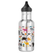Dierlijke menagerie gepersonaliseerd waterfles  (Rechts)