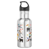 Dierlijke menagerie gepersonaliseerd waterfles  (Achterkant)