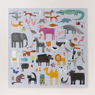 Dierlijke Menagerie Legpuzzel