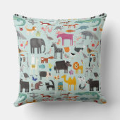 Dierlijke menagerie reversibel kussen (Achterkant)