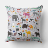 Dierlijke menagerie reversibel kussen (Voorkant)