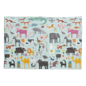 Dierlijke menagerie reversibel kussensloop (Achterkant-Links)