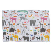 Dierlijke menagerie reversibel kussensloop (Voorkant-Links)