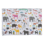 Dierlijke menagerie reversibel kussensloop (Voorkant-Rechts)