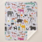 Dierlijke Menagerie Sherpa Deken (Voorkant)