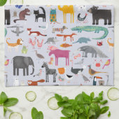 Dierlijke Menagerie Theedoek (Gevouwen)