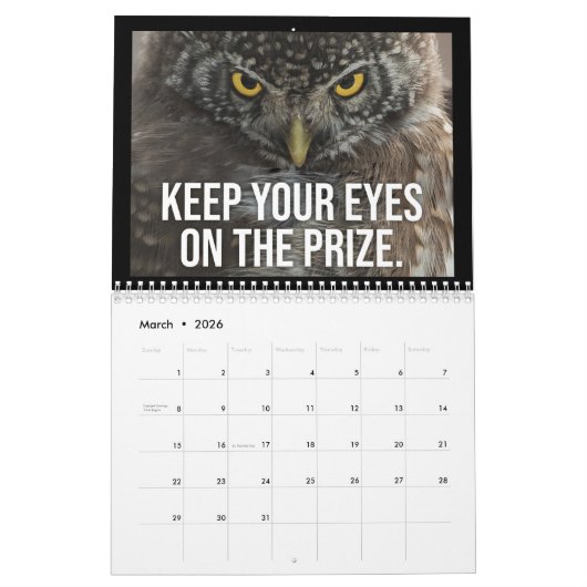 Dierlijke motivatie - Gym Hustle Inspirerend Kalender (Mar 2026)