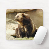 Dierlijke mousepad-reeks - Grizzly-Beer Muismat (Met muis)