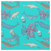 Dierlijke Oceaan Patroon Achtergrond Stof (Close Up)