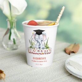 Dierlijke olifant Kinder afstudeerfeest Papieren Bekers
