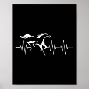 Dierlijke Paard Liefhebber Paard Gift Hartslag Paa Poster